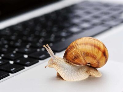 A Snail on a Keyboard - Slow Internet!