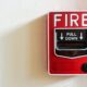 A fire alarm pull