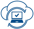 icon with computer in a cloud