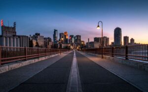 Minneapolis skyline from Stone Arch Bridge