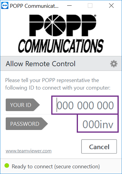 Allow remote control settings screen for POPP Communications