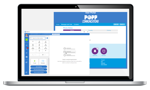 MaX UC and User Portal on Laptop